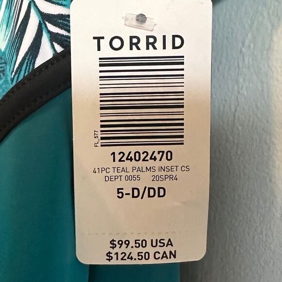 Torrid Slim Fix Underwire Piping One Piece Swimsuit 5 D/DD - Picture 7 of 13